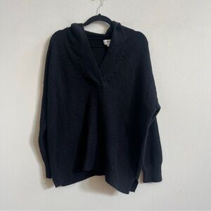 Aerie Black Waffle Knit Hoodie